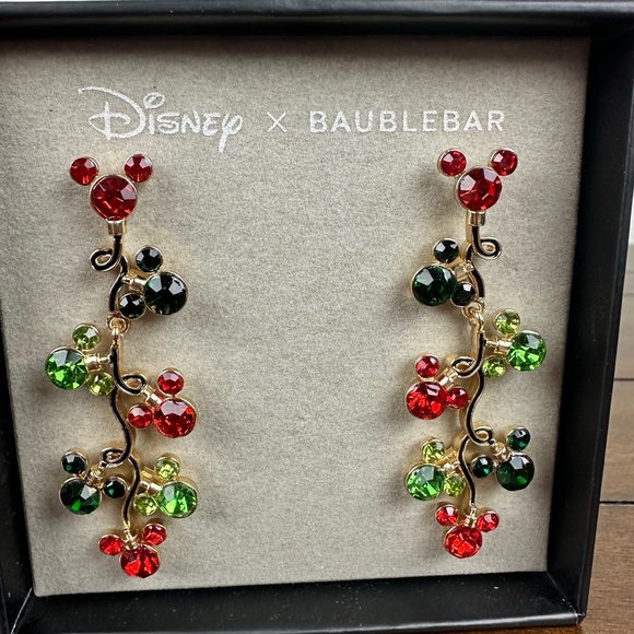 BaubleBar x Disney Mickey Mouse Colorful‎ Rhinestones Drop Earrings NWT - Picture 5 of 7